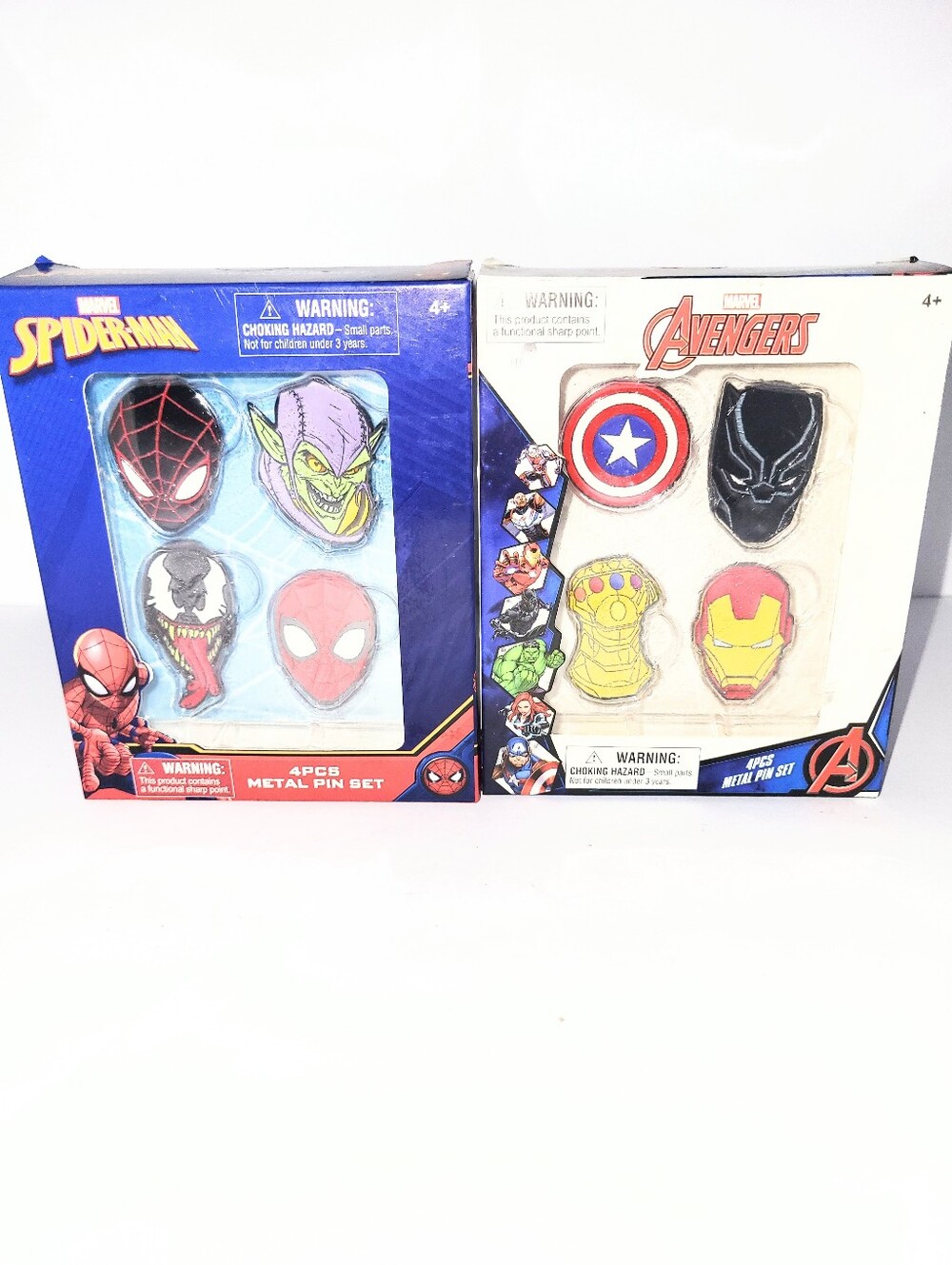 NIB Marvel Spider-Man Avengers Metal Pins Set 8 Pack